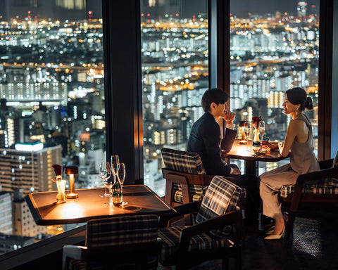 Cooee 2C rechargeable portable table lamp lighting dining table at KUNSEI, Centara Grand Osaka