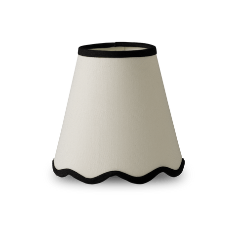 Victoria Scallop Empire Cream Cotton Lamp Shade with Custom Trim
